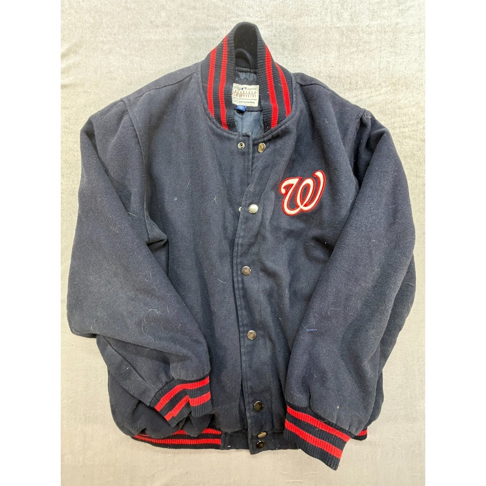 MLB Licensed Washington Nationals Letterman Jacket Navy Size XL